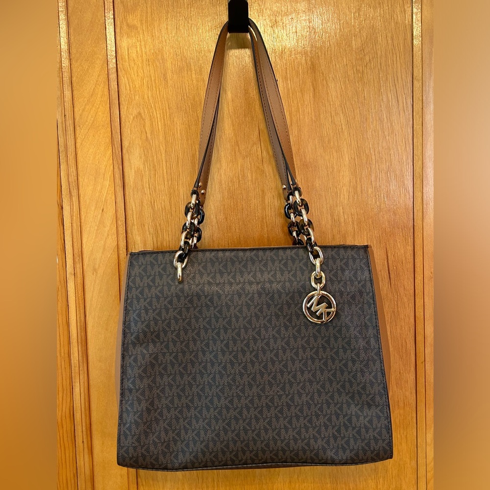 Michael Kors Sofia Medium Signature Brown Monogram Purse Bag